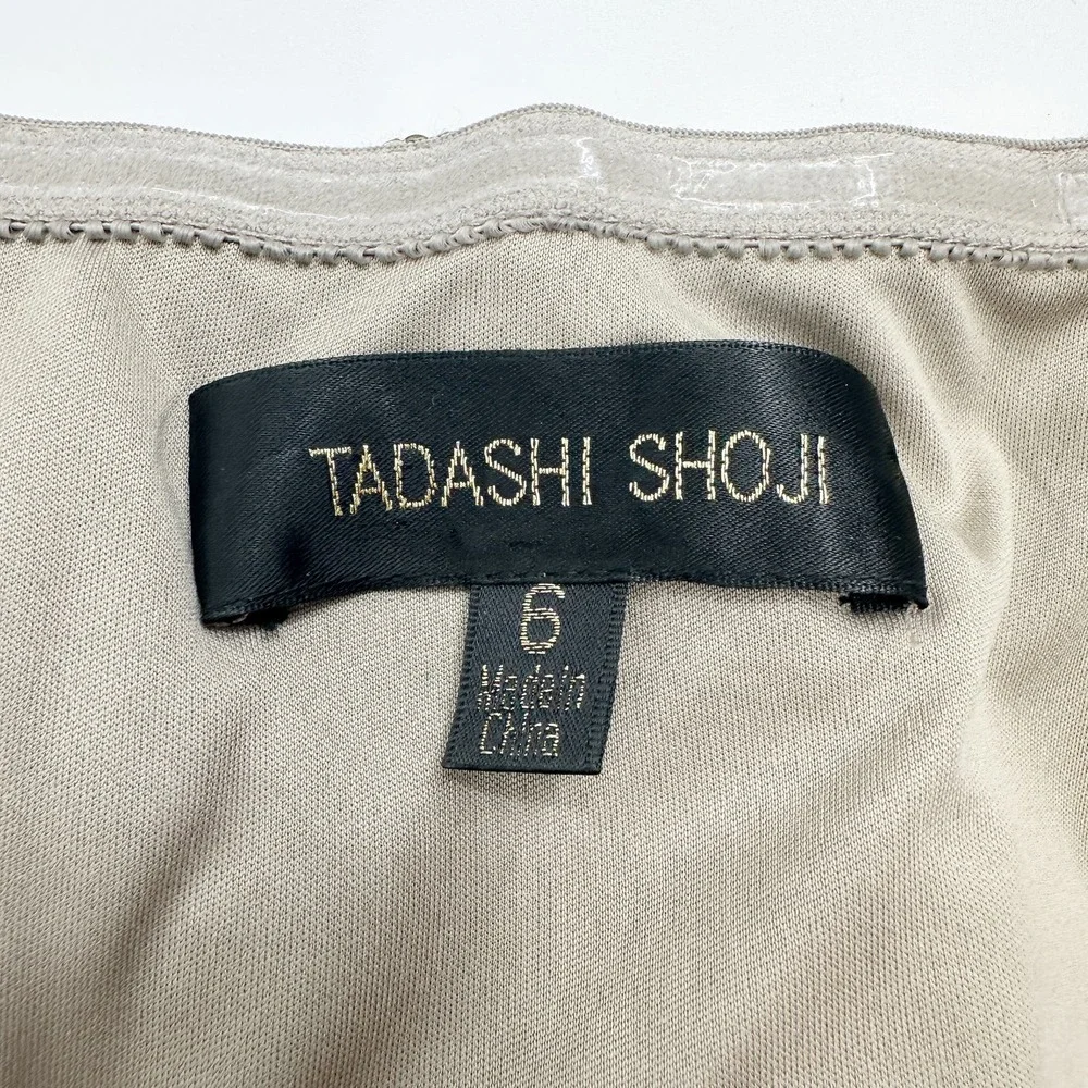 Tadashi Shoji Mesh Sequin Mermaid Gown in Smoke Pearl Size‎ 6